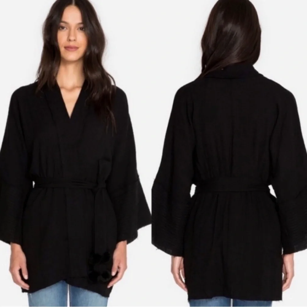 Johnny Was Calme Black Kimono Robe size medium
